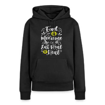 Consultante Vocation Habitudes alimentaires conscientes - Sweat à capuche Premium bio Femme - noir - Devant - Julia (174cm)