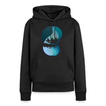 Rafting Rameur Bach - Sweat à capuche Premium bio Femme - noir - Devant - Julia (174cm)