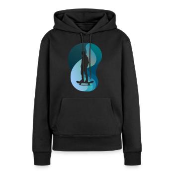 Skateboard Kickflip Skater - Sweat à capuche Premium bio Femme - noir - Devant - Julia (174cm)