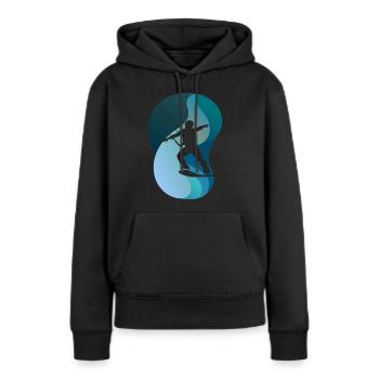 Wakeboard Wakeboarding Wakeboarder - Sweat à capuche Premium bio Femme - noir - Devant - Julia (174cm)