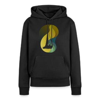 Segelboot Boot Yacht - Frauen Premium Bio Hoodie - Schwarz - Vorne - Julia (174cm)