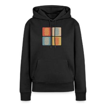 Masque Tiki - Sweat à capuche Premium bio Femme - noir - Devant - Julia (174cm)