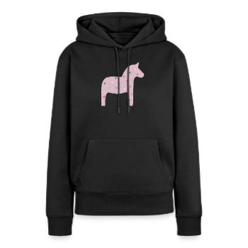 Dala Cheval Pois Pois Décoration Scandinave - Sweat à capuche Premium bio Femme - noir - Devant - Julia (174cm)