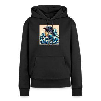 Siegel - Frauen Premium Bio Hoodie - Schwarz - Vorne - Julia (174cm)