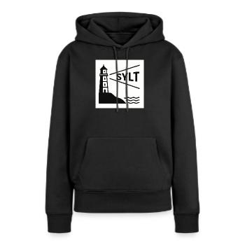 Sylt - Sweat à capuche Premium bio Femme - noir - Devant - Julia (174cm)