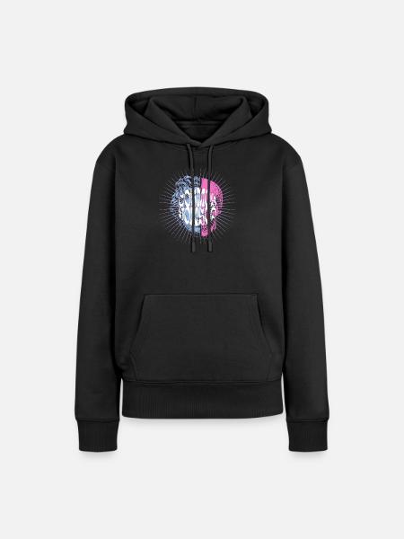 Kosmisches Totenkopf-Typografie-Design - Frauen Premium Bio Hoodie - Schwarz