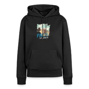 Pyramide du Louvre et Monuments de Paris - Sweat à capuche Premium bio Femme - noir - Devant - Julia (174cm)