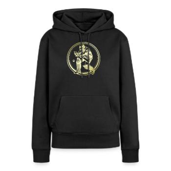 Cricket Silhouette - Frauen Premium Bio Hoodie - Schwarz - Vorne - Julia (174cm)