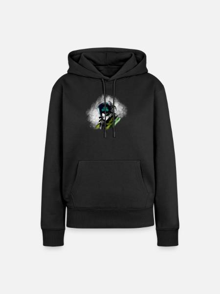 Jet Pilot - Frauen Premium Bio Hoodie - Schwarz