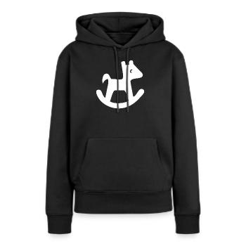 Silhouette de cheval à bascule - Sweat à capuche Premium bio Femme - noir - Devant - Julia (174cm)