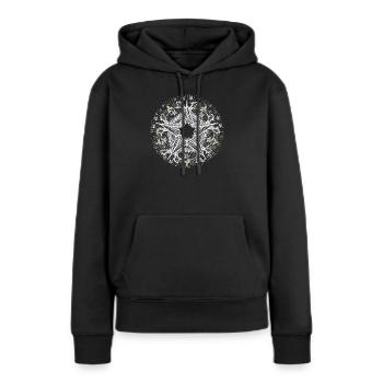 Weihnachtsstern in filigraner Spitzen-Optik - Frauen Premium Bio Hoodie - Schwarz - Vorne - Julia (174cm)