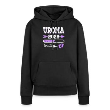 Uroma 2026 Loading Schwangerschaft Geschenkidee - Frauen Premium Bio Hoodie - Schwarz - Vorne - Julia (174cm)