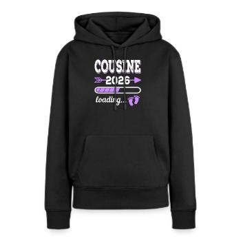 Cousine 2026 Loading Schwangerschaft Geschenkidee - Frauen Premium Bio Hoodie - Schwarz - Vorne - Julia (174cm)