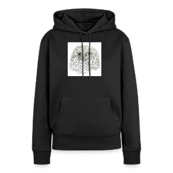 Bouclé Sherly - Sweat à capuche Premium bio Femme - noir - Devant - Julia (174cm)