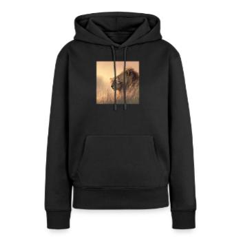 Lions tendres – Famille au soleil - Sweat à capuche Premium bio Femme - noir - Devant - Julia (174cm)