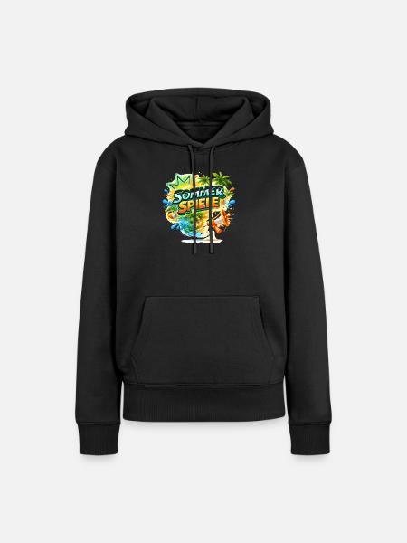 Sommer Spiele Palmenfarben - Frauen Premium Bio Hoodie - Schwarz