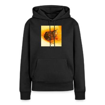 Merle Affamé - Sweat à capuche Premium bio Femme - noir - Devant - Julia (174cm)