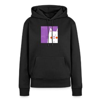 Katzenfreund - Frauen Premium Bio Hoodie - Schwarz - Vorne - Julia (174cm)
