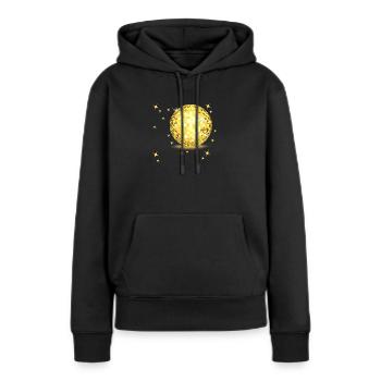 Étincelle de la boule disco dorée - Sweat à capuche Premium bio Femme - noir - Devant - Julia (174cm)