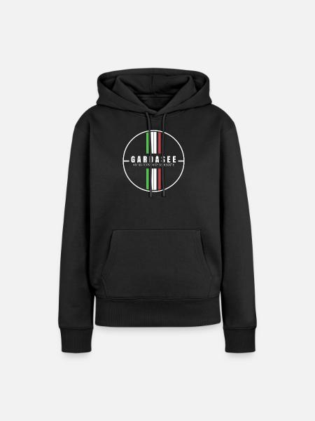 Gardasee Koordinaten - Frauen Premium Bio Hoodie - Schwarz