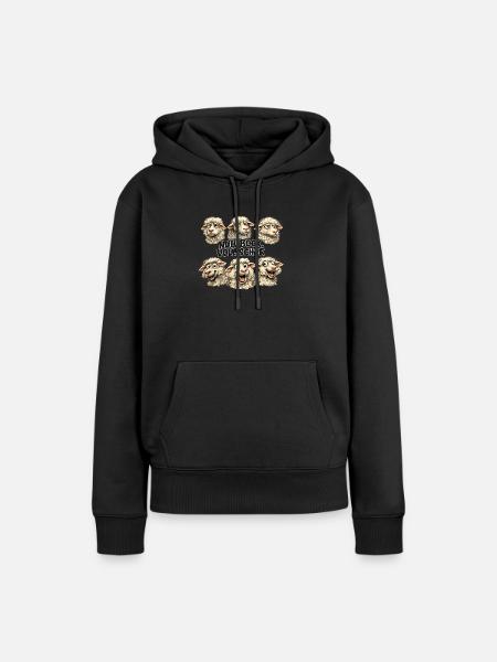 Schaf-Quintett: Null Bock Voll Schaf - Frauen Premium Bio Hoodie - Schwarz