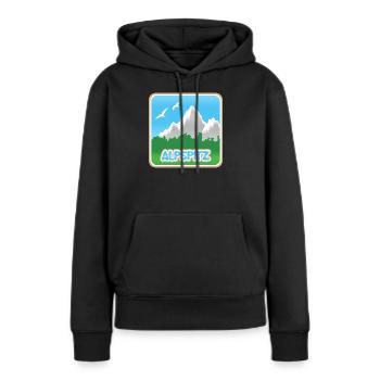 Bergsport Alpspitz - Frauen Premium Bio Hoodie - Schwarz - Vorne - Julia (174cm)