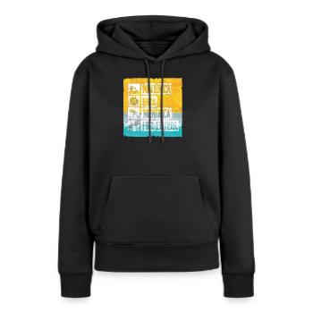 Timbre rétro des îles Baléares - Sweat à capuche Premium bio Femme - noir - Devant - Julia (174cm)