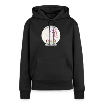 Bicycle Commuter Shirt Floral Butterfly Bicycle - Women’s Premium Organic Hoodie - black - Front - Julia (174cm)