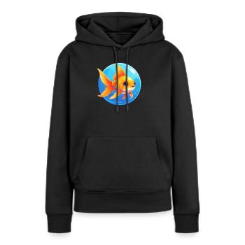 Goldfisch - Frauen Premium Bio Hoodie - Schwarz - Vorne - Julia (174cm)