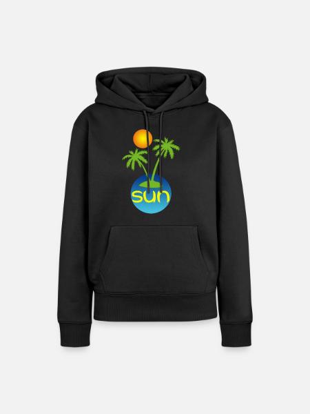 Paradies in der Sonne - Frauen Premium Bio Hoodie - Schwarz