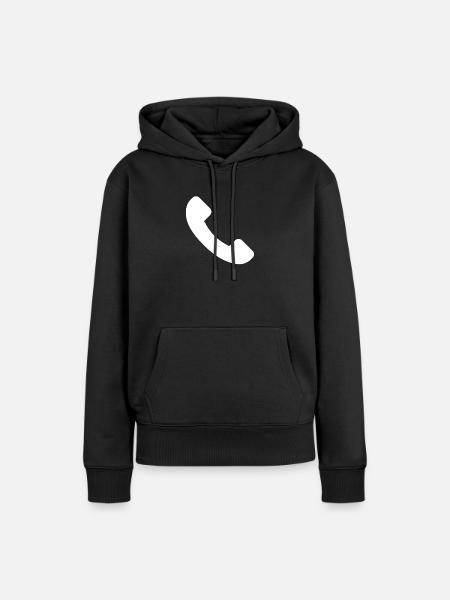 Telefon - Frauen Premium Bio Hoodie - Schwarz