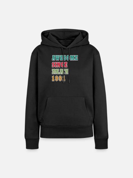 Awesome Since May 1991 - Frauen Premium Bio Hoodie - Schwarz