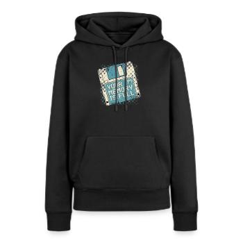 Votre mémoire - Sweat à capuche Premium bio Femme - noir - Devant - Julia (174cm)