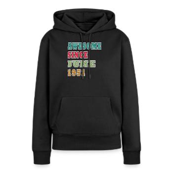 Retro 1951 Juni Layout - Frauen Premium Bio Hoodie - Schwarz - Vorne - Julia (174cm)