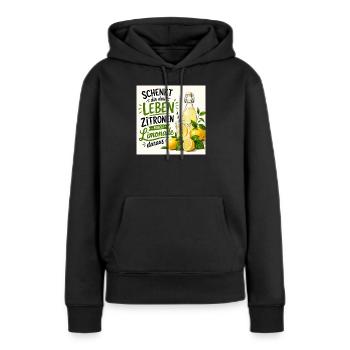 Zitronen  - Frauen Premium Bio Hoodie - Schwarz - Vorne - Julia (174cm)