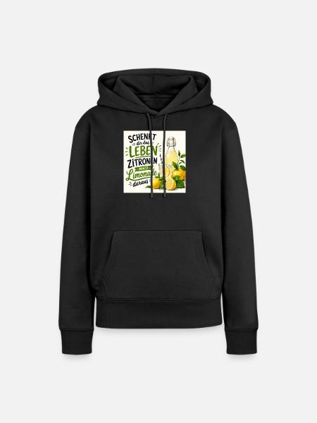 Zitronen - Frauen Premium Bio Hoodie - Schwarz