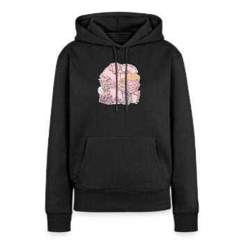 Soirée Pyjama Jeunes Filles - Sweat à capuche Premium bio Femme - noir - Devant - Julia (174cm)