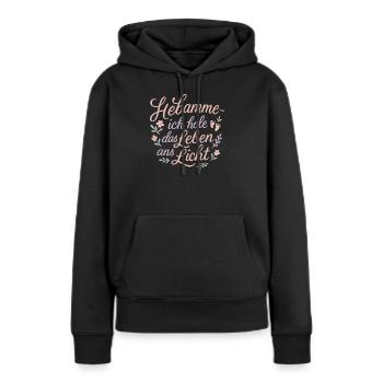 Hebamme: Leben ans Licht - Frauen Premium Bio Hoodie - Schwarz - Vorne - Julia (174cm)