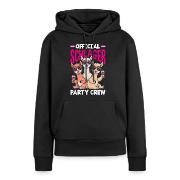 Équipe officielle de la Schlager Party Alpaga Wine Booze - Sweat à capuche Premium bio Femme - noir - Devant - Julia (174cm)