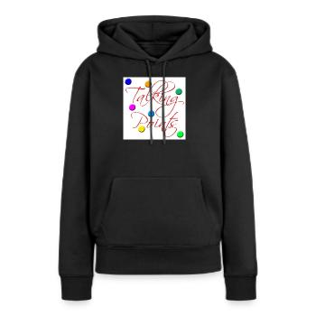 Points de discussion - Sweat à capuche Premium bio Femme - noir - Devant - Julia (174cm)