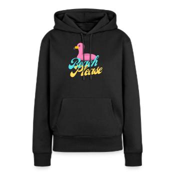 T-shirt rétro Beach Please Flamingo - Sweat à capuche Premium bio Femme - noir - Devant - Julia (174cm)