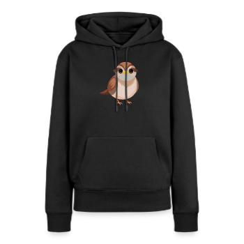 Bébé moineau - Sweat à capuche Premium bio Femme - noir - Devant - Julia (174cm)