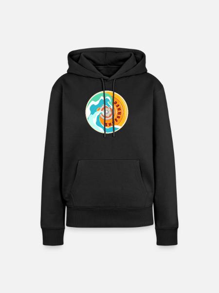 Surfskate Lover - Frauen Premium Bio Hoodie - Schwarz