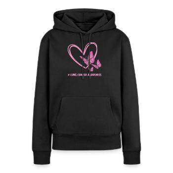 Cancer du poumon Cancer survivant du cancer Cancer Est une odeur - Sweat à capuche Premium bio Femme - noir - Devant - Julia (174cm)