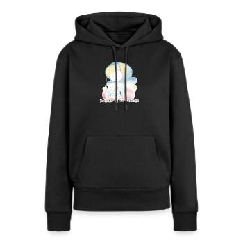 Häkeln ist meine Therapie - Frauen Premium Bio Hoodie - Schwarz - Vorne - Julia (174cm)