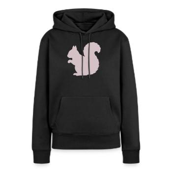 Silhouette d’écureuil rose - Sweat à capuche Premium bio Femme - noir - Devant - Julia (174cm)