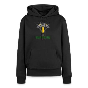 GUARDIAN - Taktisches Raubvogel-Design - Frauen Premium Bio Hoodie - Schwarz - Vorne - Julia (174cm)