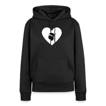 Korsika-Liebe - Frauen Premium Bio Hoodie - Schwarz - Vorne - Julia (174cm)