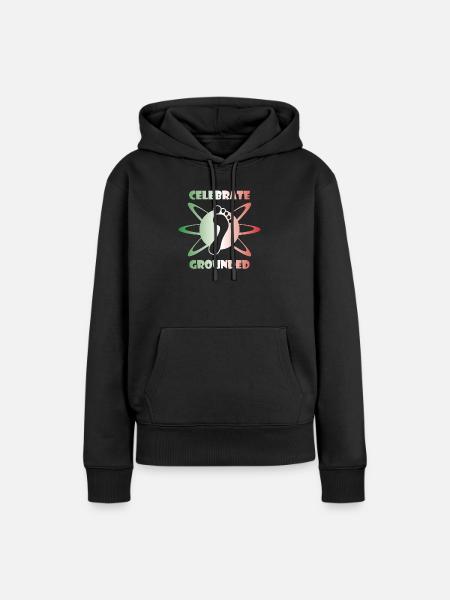 Barfuß GroundedOne_1_italy - Frauen Premium Bio Hoodie - Schwarz