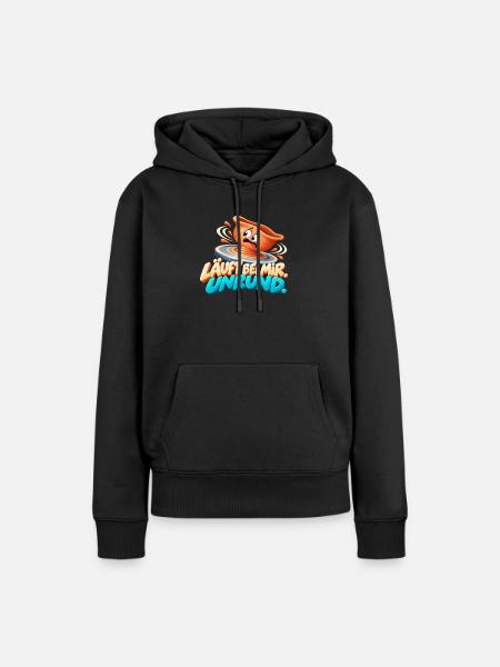 Läuft bei mir Unrund - Frauen Premium Bio Hoodie - Schwarz